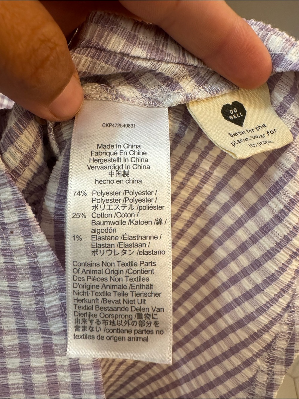 Madewell Lavender-Check Button-Front Mini Dress - Picture 9 of 13